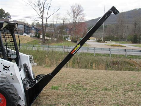 skid steer boom attachments|boom extension for skid steer.